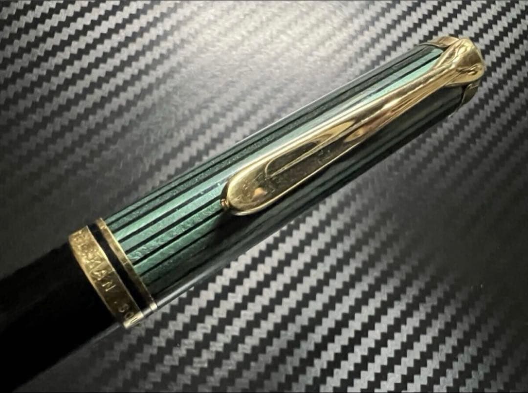 極美品 ペリカン K800 緑縞 ボールペン
