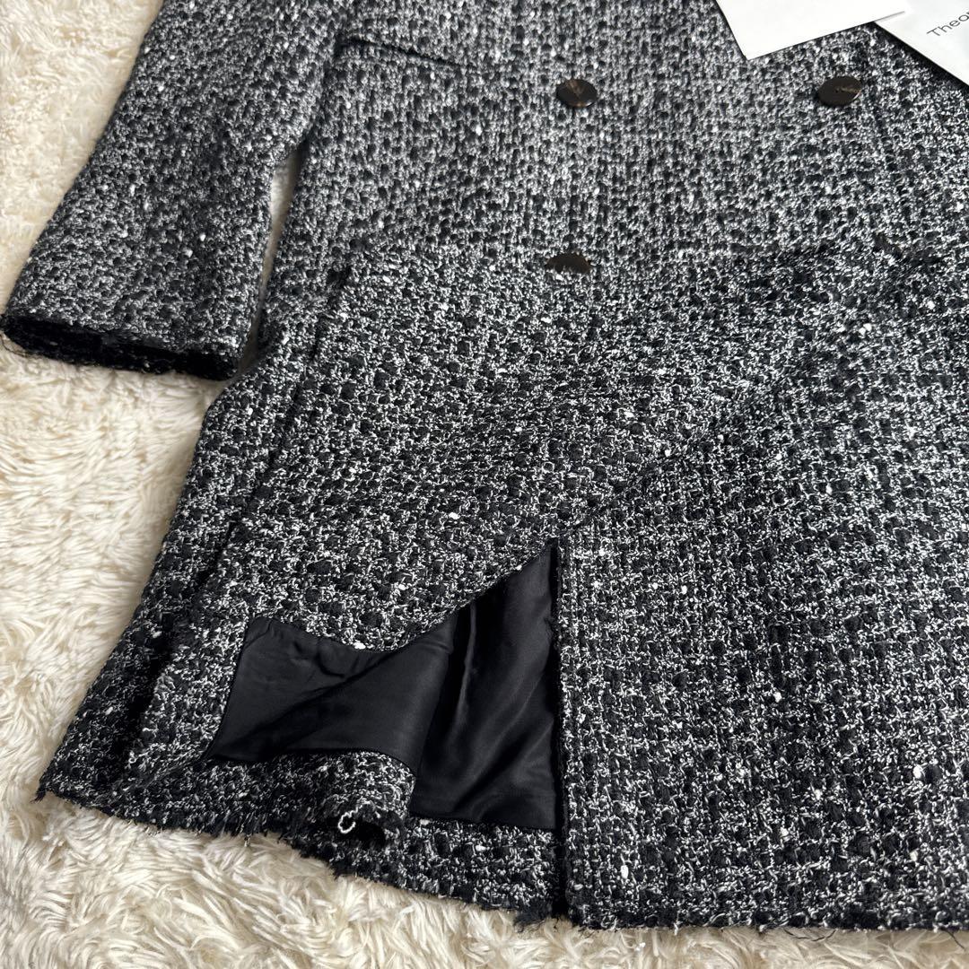 【新品タグ付き】Theory セオリー ツイード ダブルチェスターコート L