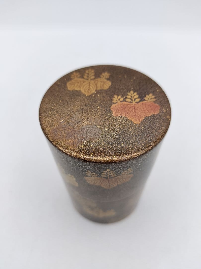 b845【新品・未使用】菊桐　細中次 内梨子地 輪島　清香 木箱 茶道