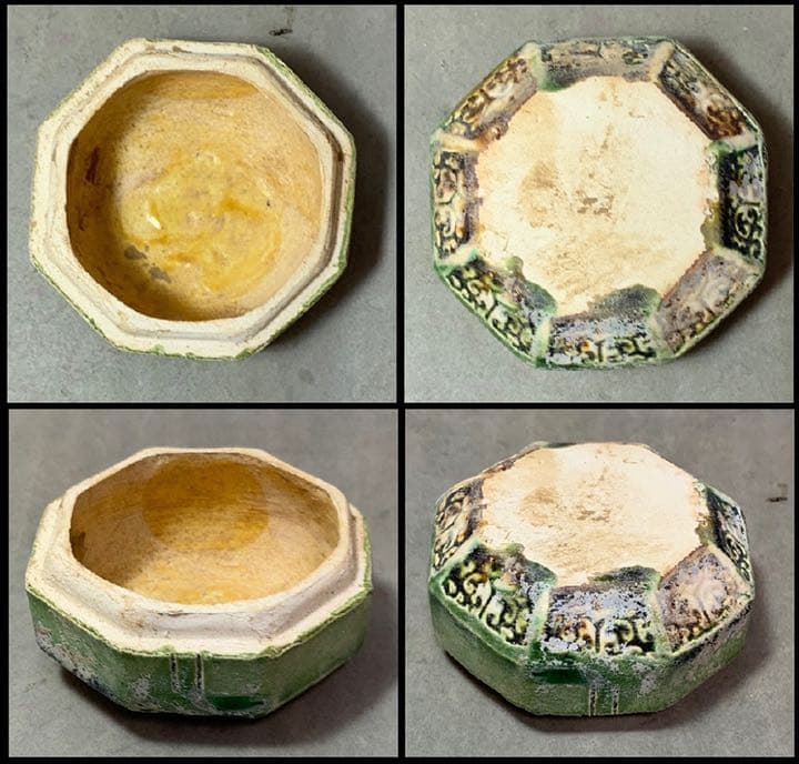 中国 三彩八角香合（印合　合子）　f2220730