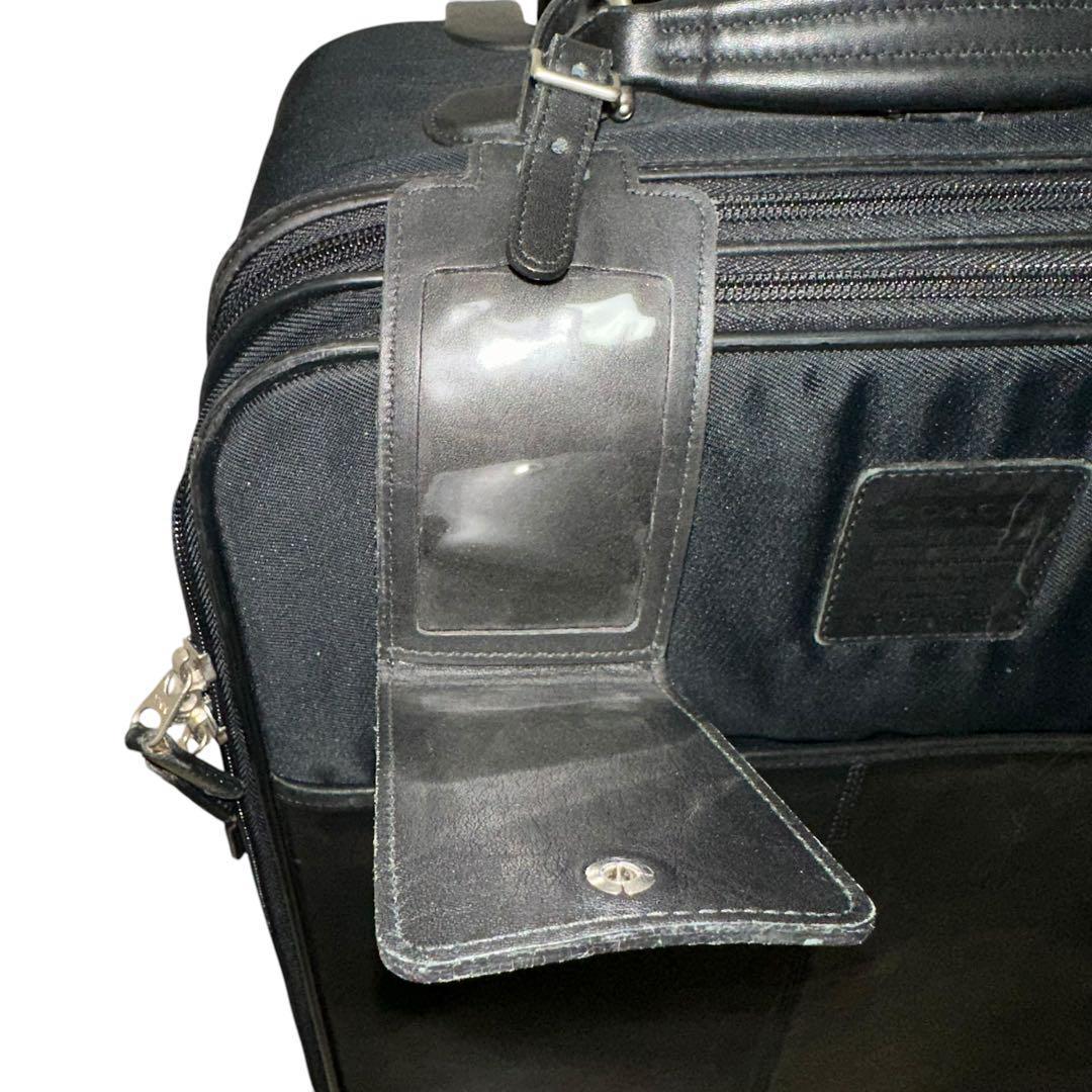 美品　COACH　095　キャリーバッグ　スーツバッグ　ブラック　PVC　レザー