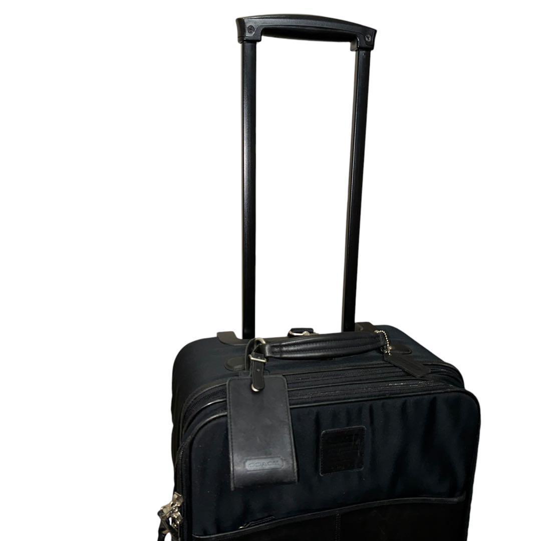 美品　COACH　095　キャリーバッグ　スーツバッグ　ブラック　PVC　レザー