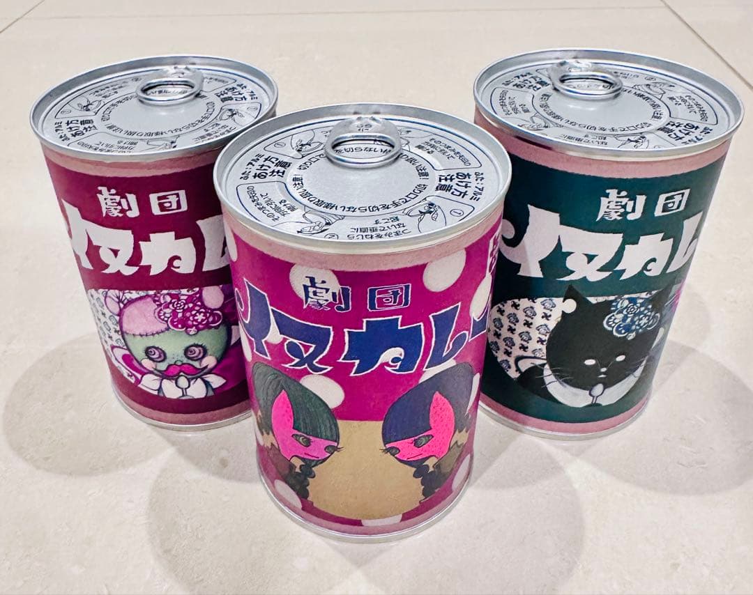 新品未開封 劇団イヌカレー缶全3種・バンダナ ポメロメコ展グッズ