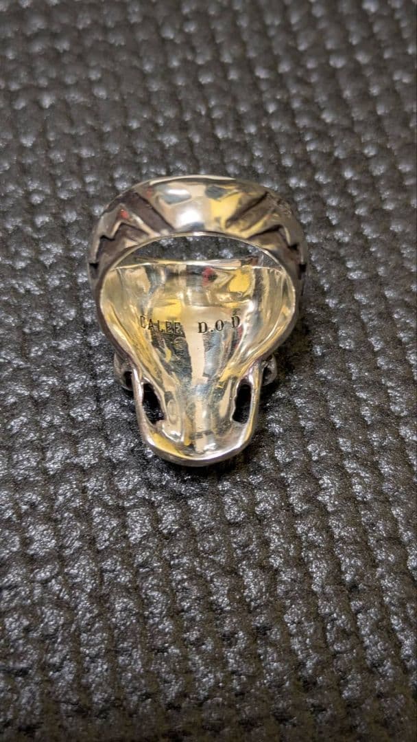 CALEE ラッキースカルリング アメジスト　シルバー　17号