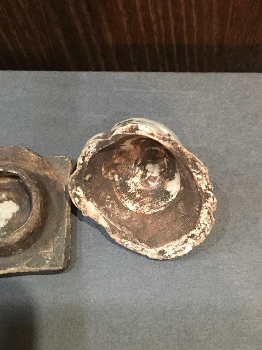 古　赤膚焼　お福香合