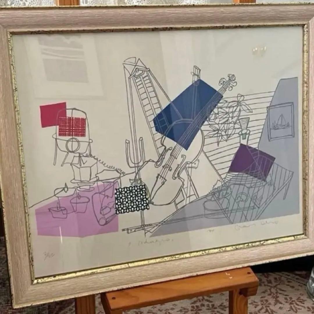 限定版 シルクスクリーン　サイン、ED有　額入り　　ジニー・キム　コラージュ