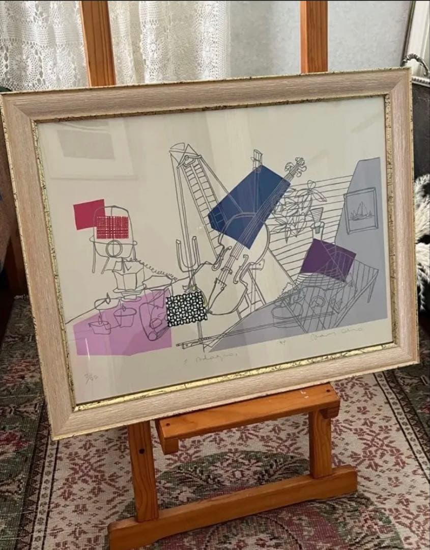 限定版 シルクスクリーン　サイン、ED有　額入り　　ジニー・キム　コラージュ