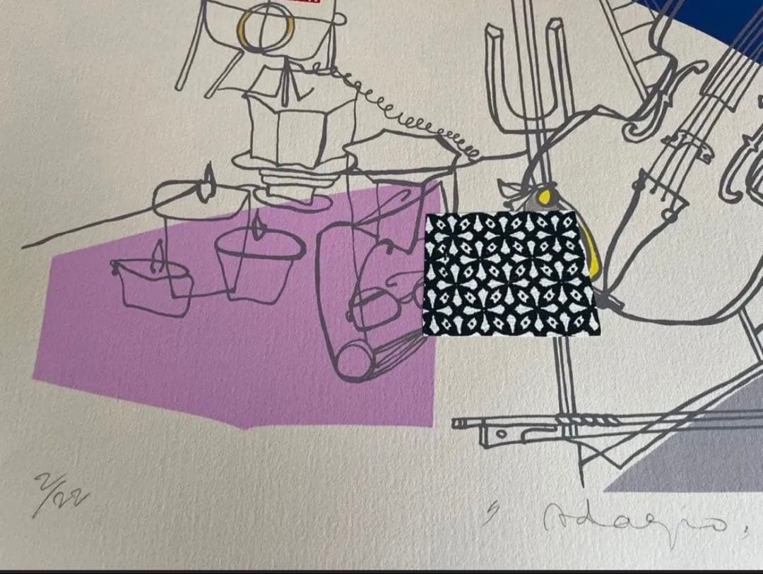 限定版 シルクスクリーン　サイン、ED有　額入り　　ジニー・キム　コラージュ