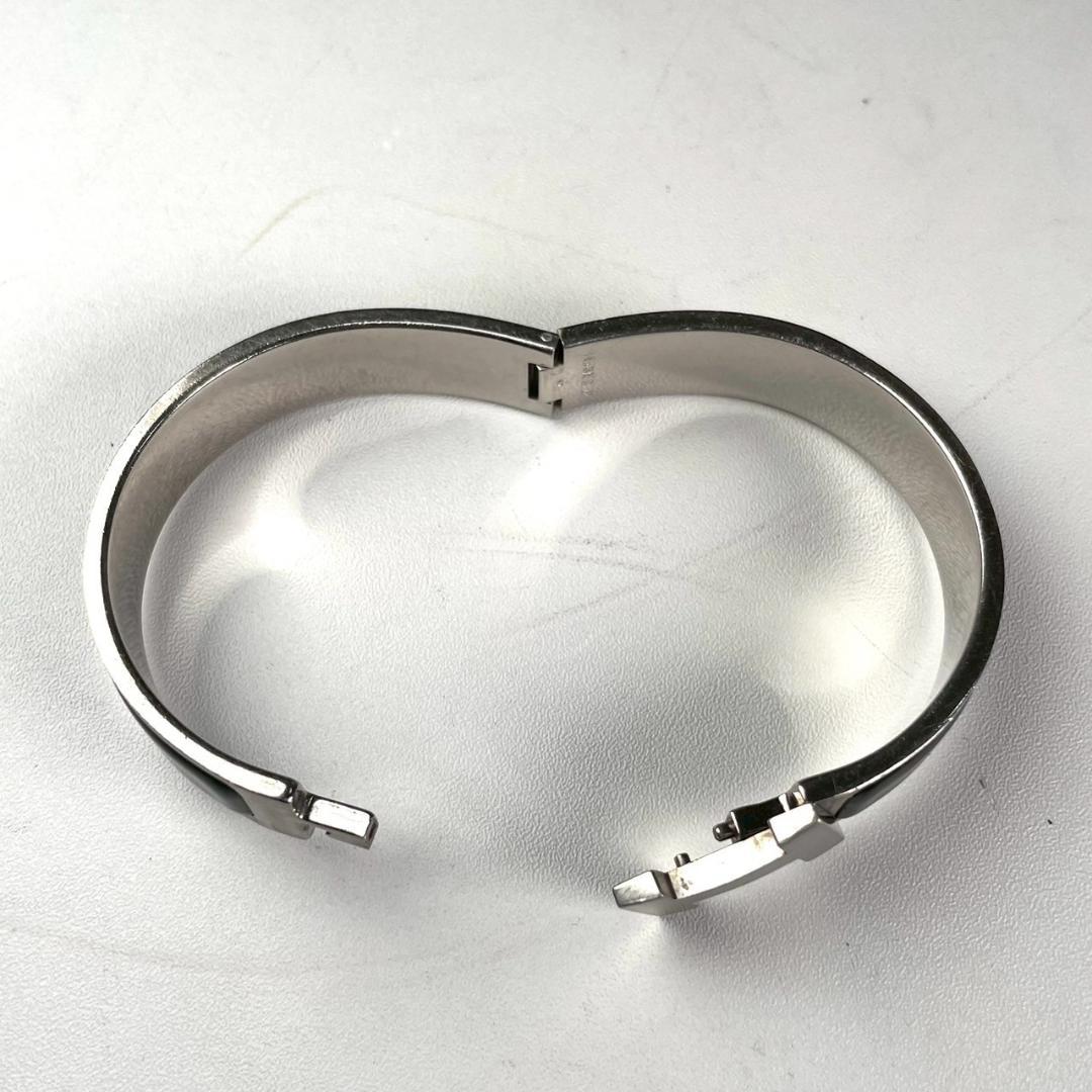 良品 HERMES 名作 クリックH シルバー ブレスレット