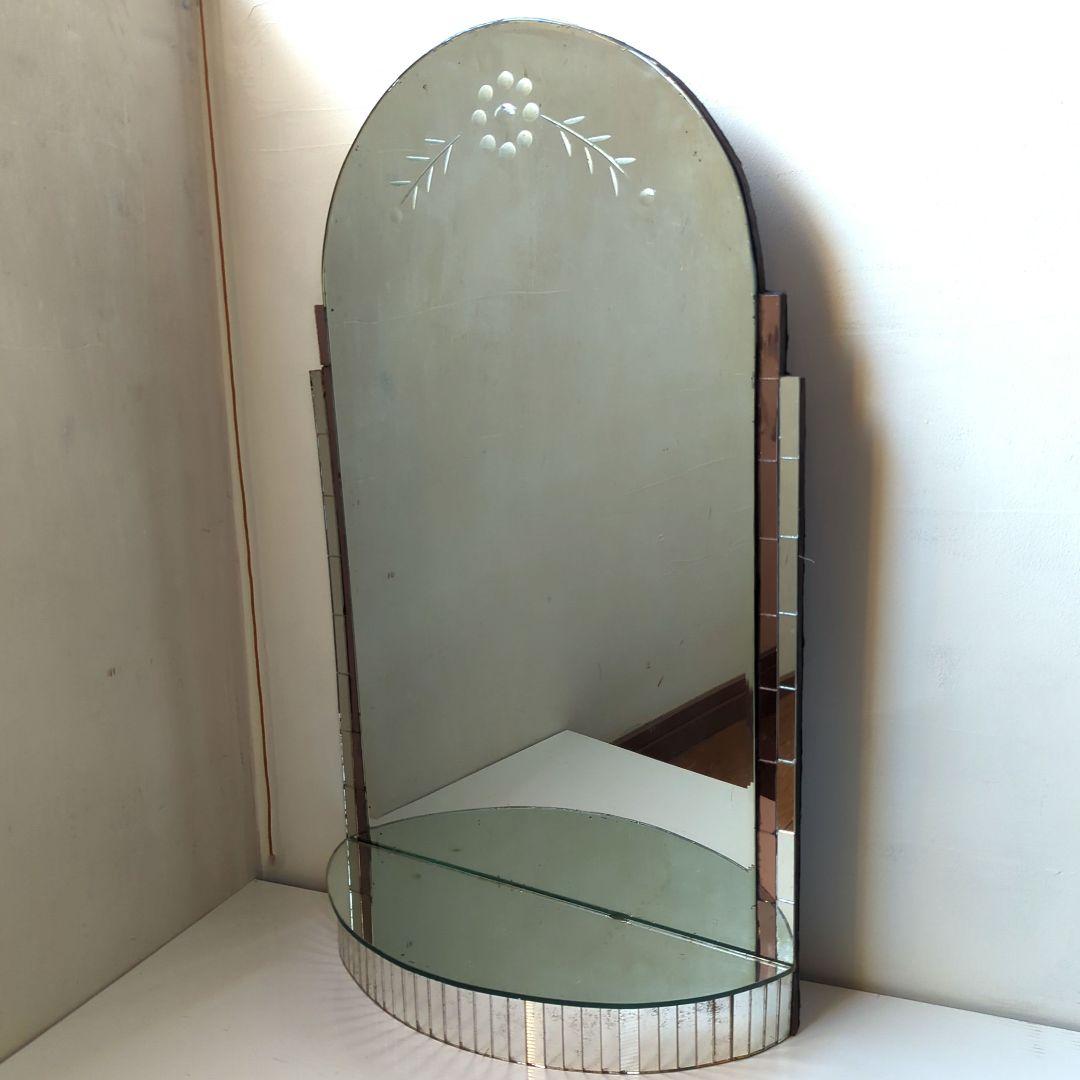 【昭和レトロ】【希少】鏡 陳列棚 ミラー ショーウィンドウ