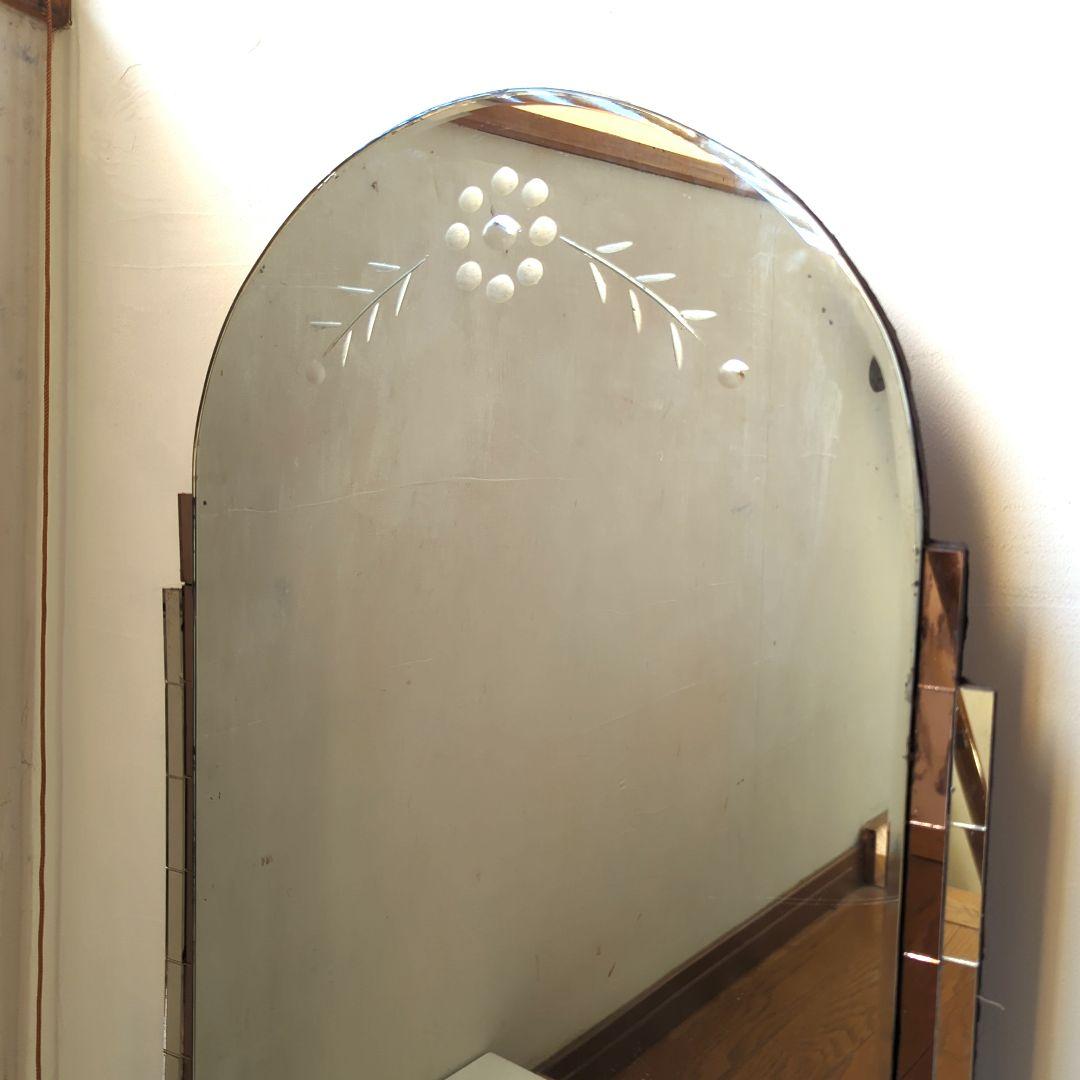 【昭和レトロ】【希少】鏡 陳列棚 ミラー ショーウィンドウ