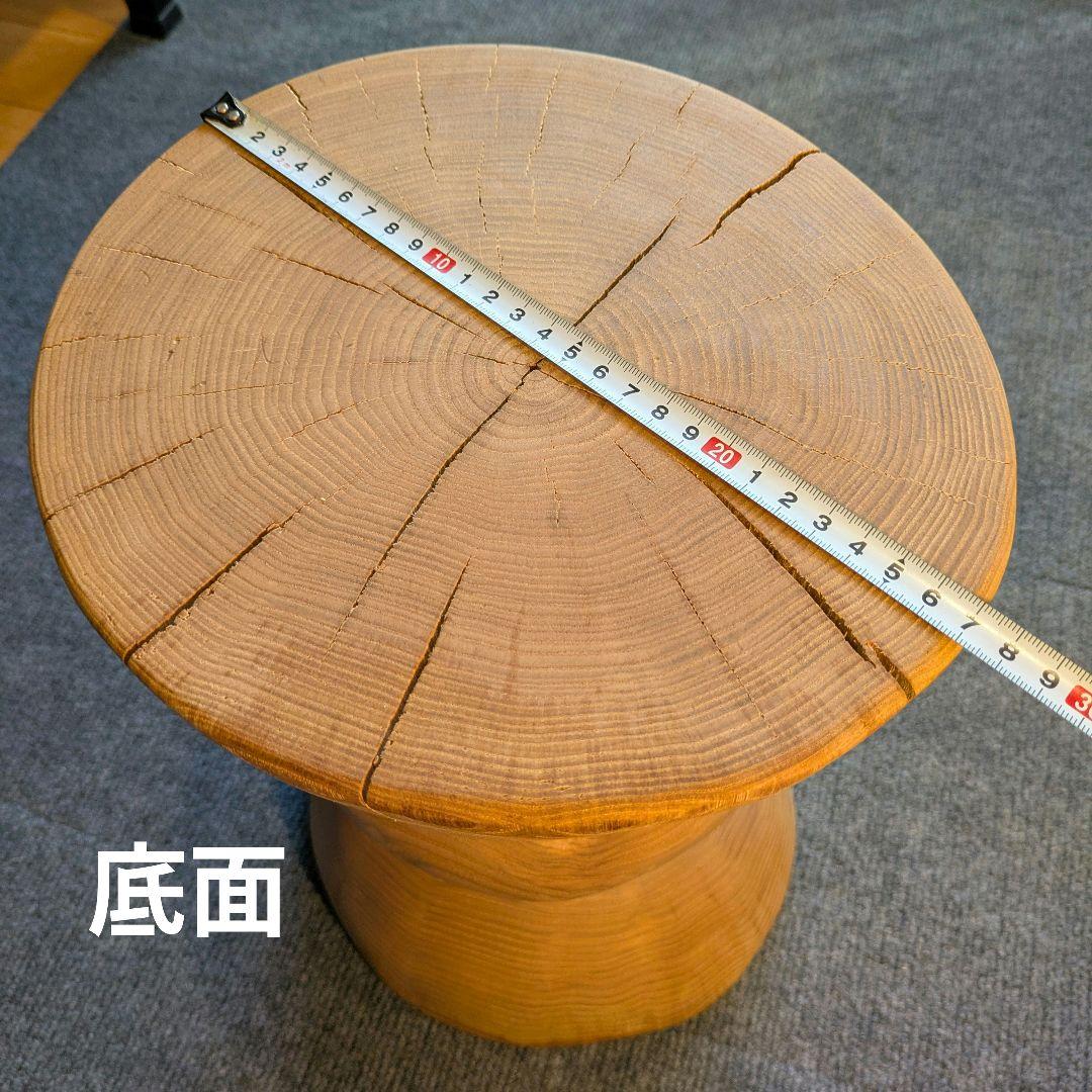 :)　栗　天然木　丸太　椅子　スツール　高さ約35.5㎝