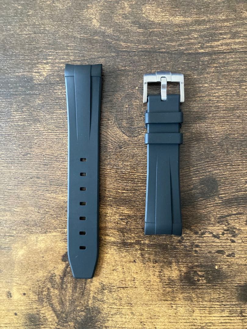 ラバーＢ（RUBBERB）　ロレックス GMTマスターⅡ用　黒　尾錠付きモデル