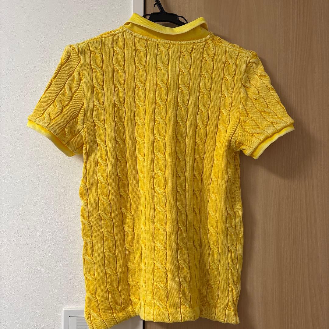 Polo Ralph Lauren ケーブルニットポロシャツ Lサイズ イエロー