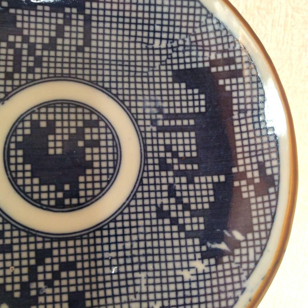 古伊万里明治印判動物図平皿ニワトリ山羊ラクダ