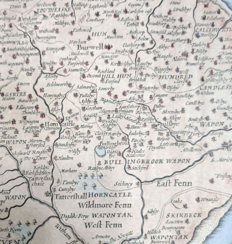 大型作品　西洋古地図　1676年 J. Speed「Lyncolne」