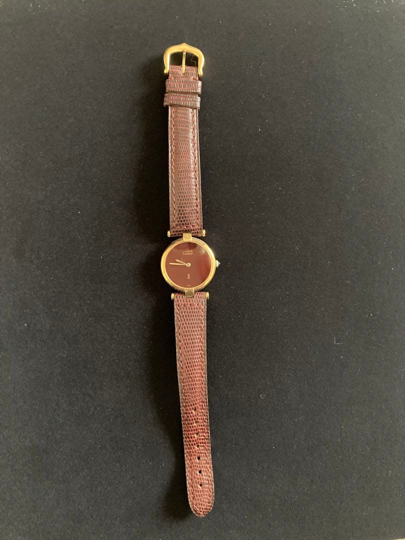 【CARTIER】カルティエ　ヴェルメイユ 925レディース ボルドー　腕時計