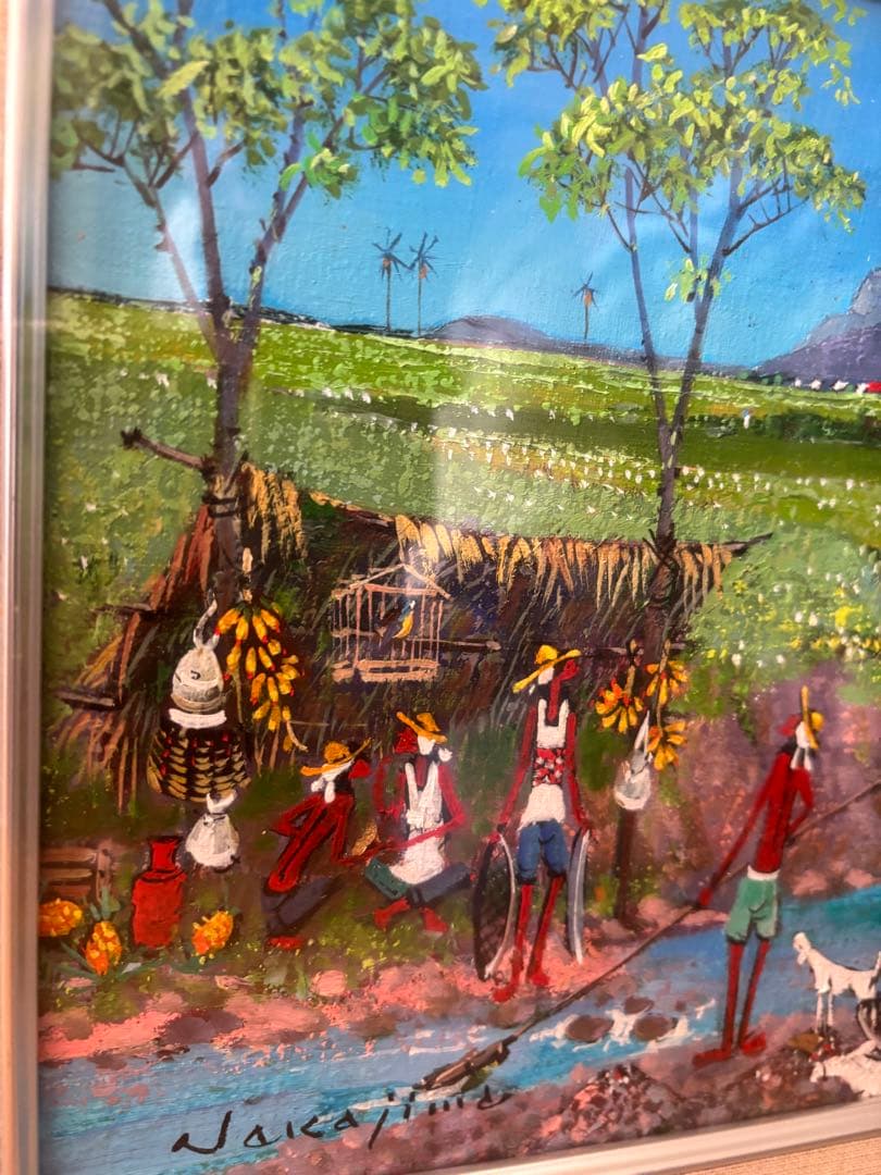 絵画 油彩 額装 油絵 中島岩雄　遺作　ブラジル　砂金