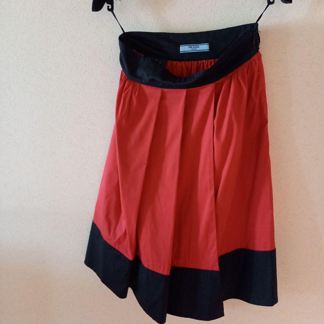 Agumo プリーツスカート 赤黒 38S