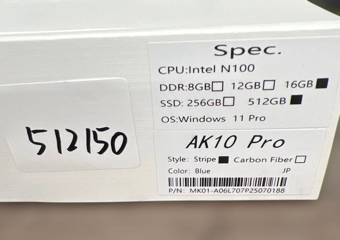 512150 AWOWミニpc win11 Pro N100、 16+512GB