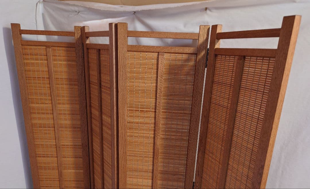 専用ページ特価価格4連パーテーション全て天然杢楢無垢材使用自然オイル塗装１台限定