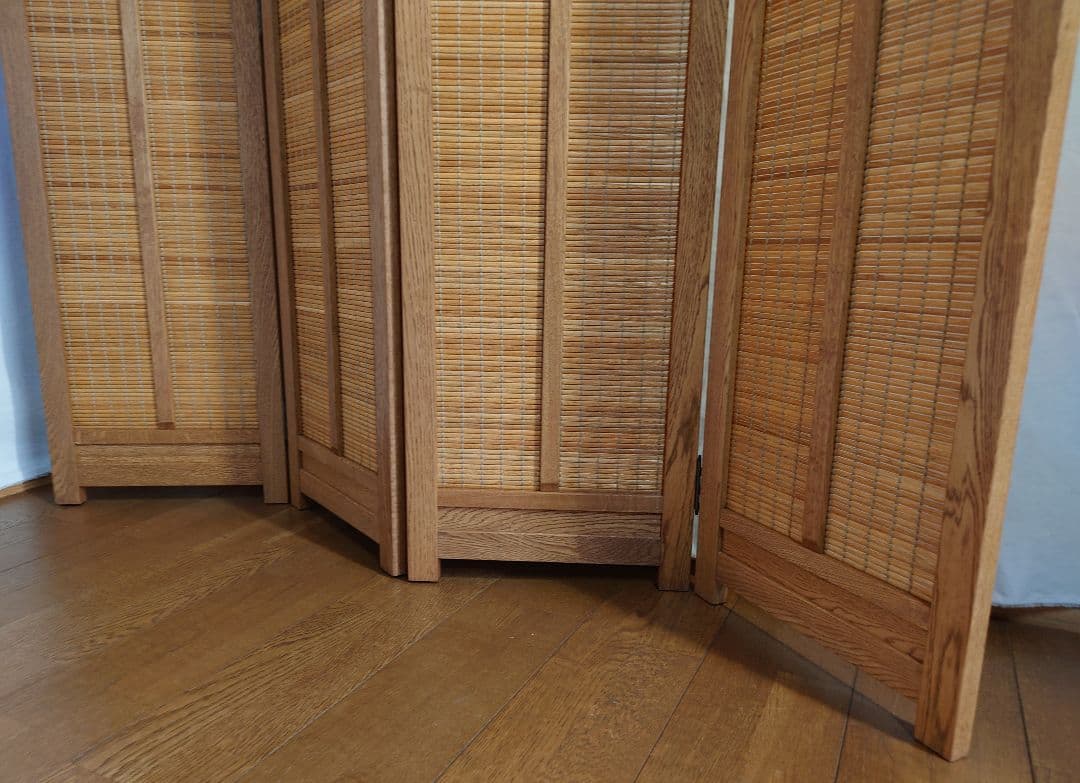 専用ページ特価価格4連パーテーション全て天然杢楢無垢材使用自然オイル塗装１台限定