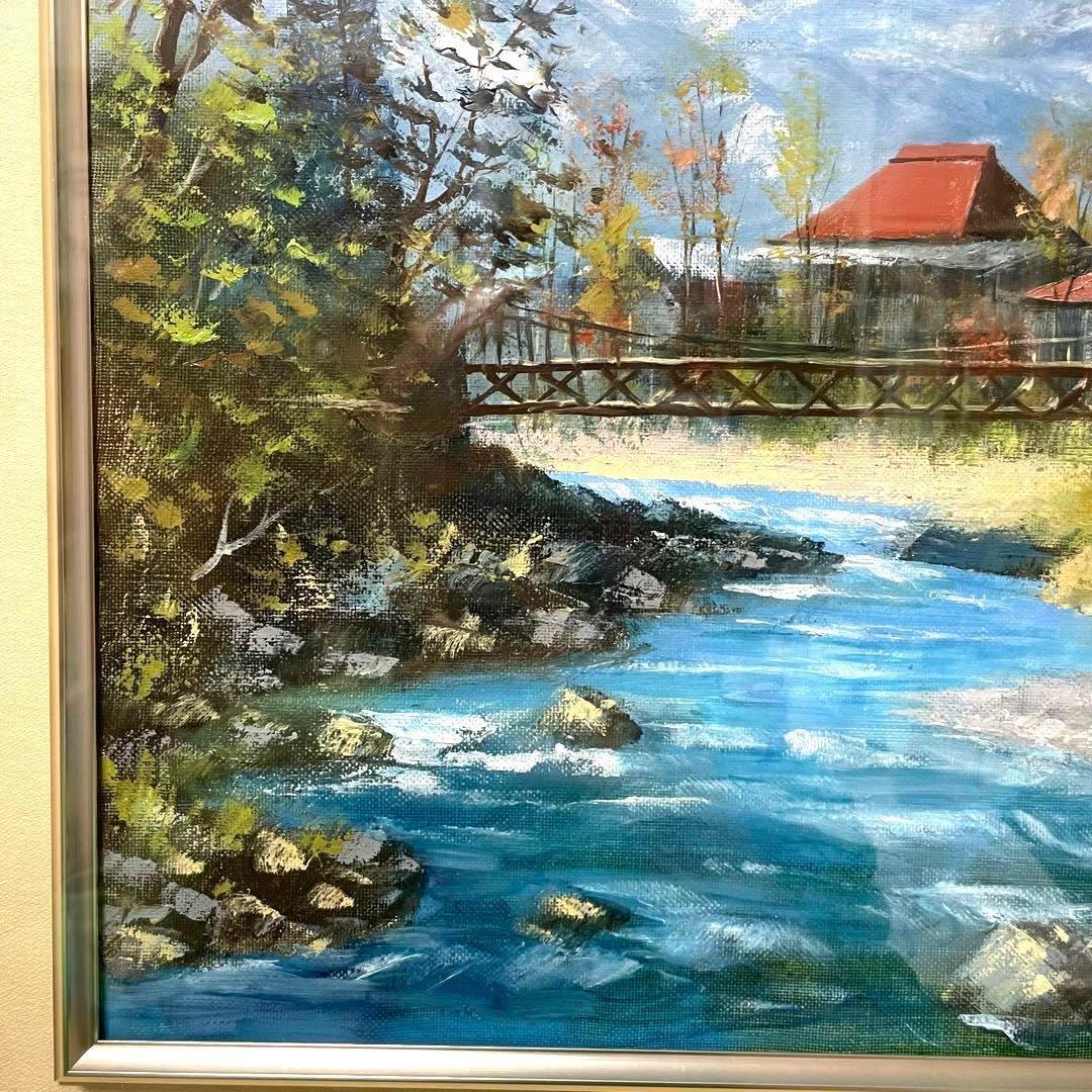 真作 F10号✨️土屋茂 直筆 油画 白馬山麓 油絵 絵画 油彩