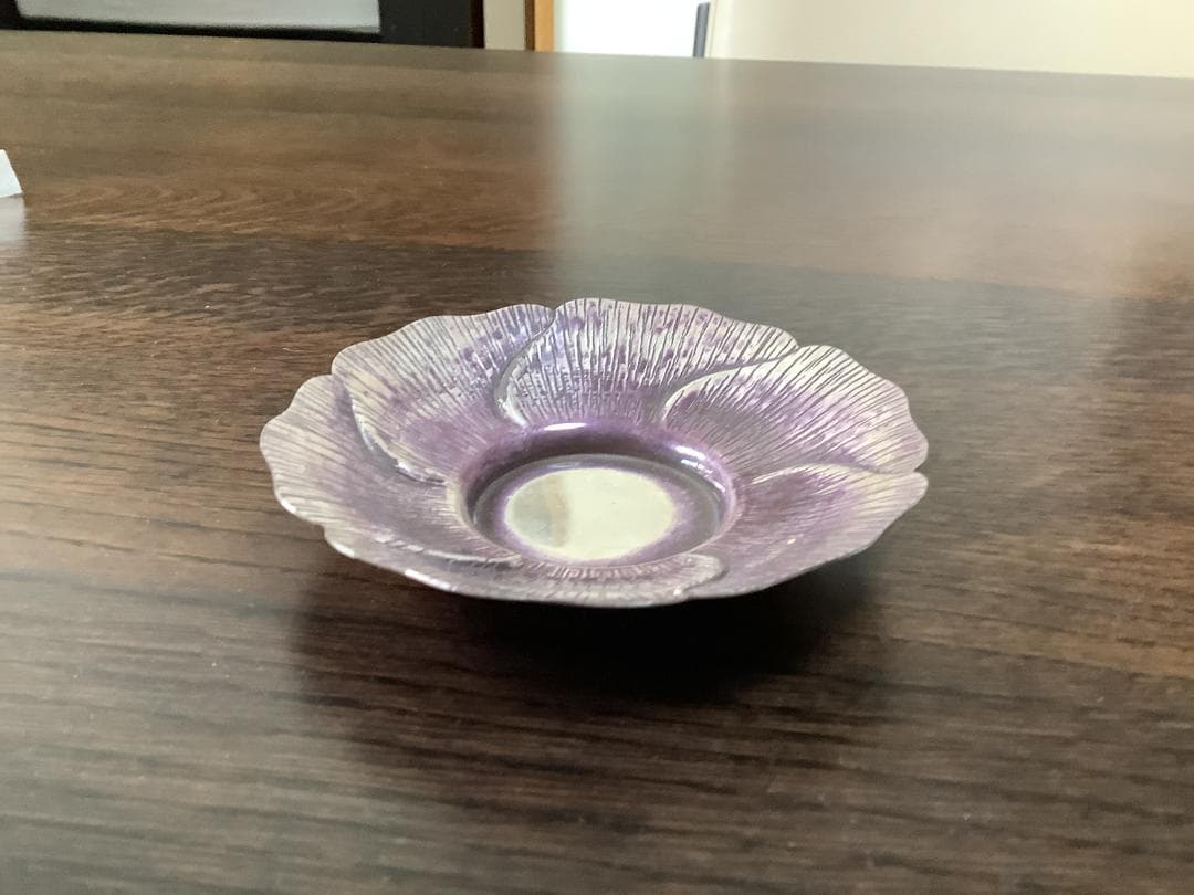 純銀　茶托10客　捻牡丹托子 桐箱付　593gr