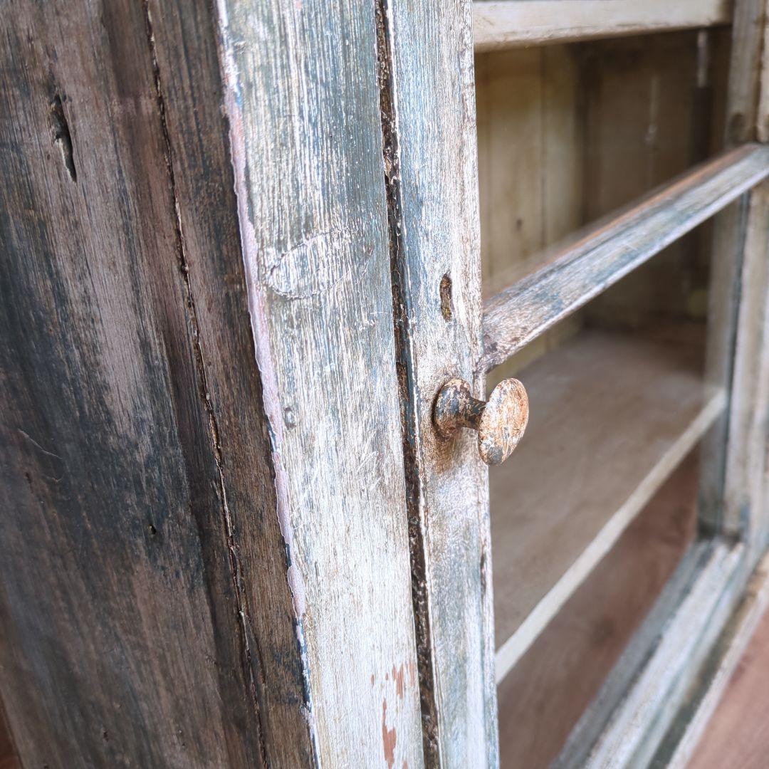 フランスアンティーク ガラスキャビネット シャビー