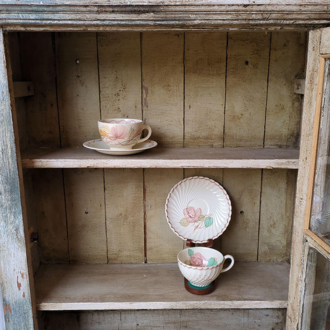 フランスアンティーク ガラスキャビネット シャビー