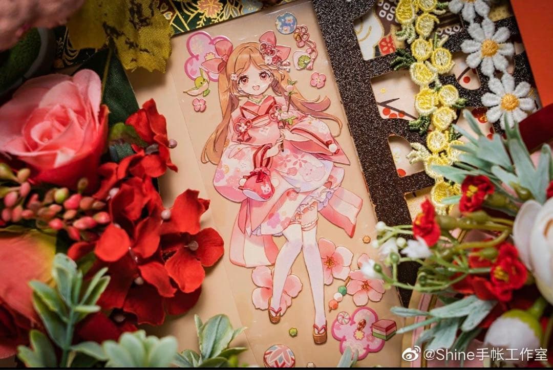 M1211.SHINE手帳 和风轻舞マスキングテープ 水晶PET