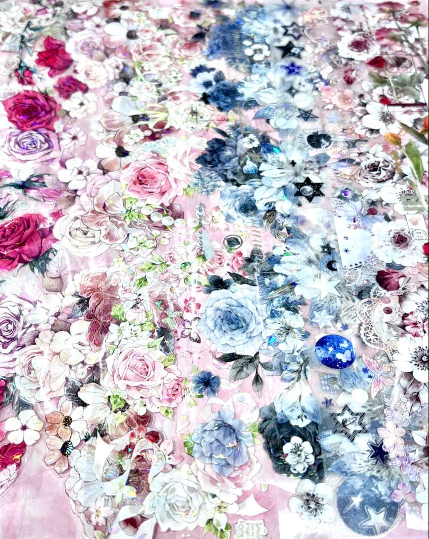 15枚セット 海外PETマステ切り売りセット お花 コラージュ 15-3L-オ