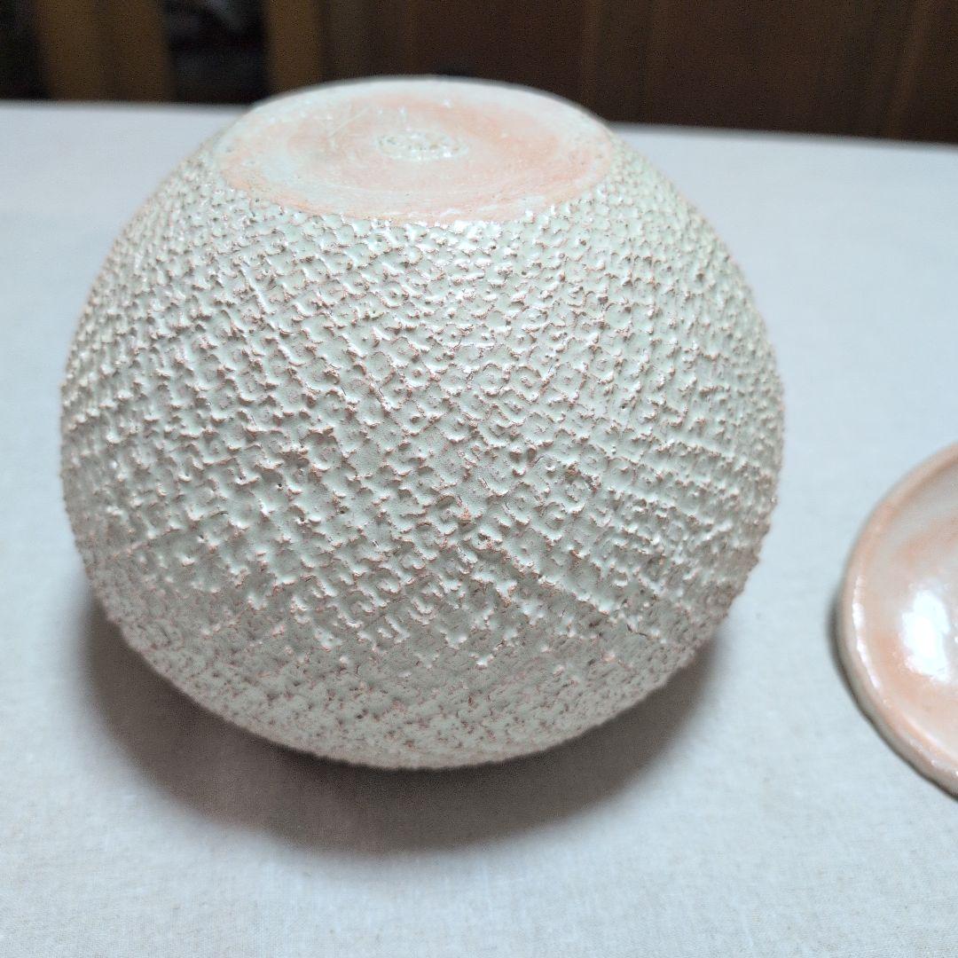 茶道具　大樋焼水指　共蓋　かのこ紋　定甫造　共箱入