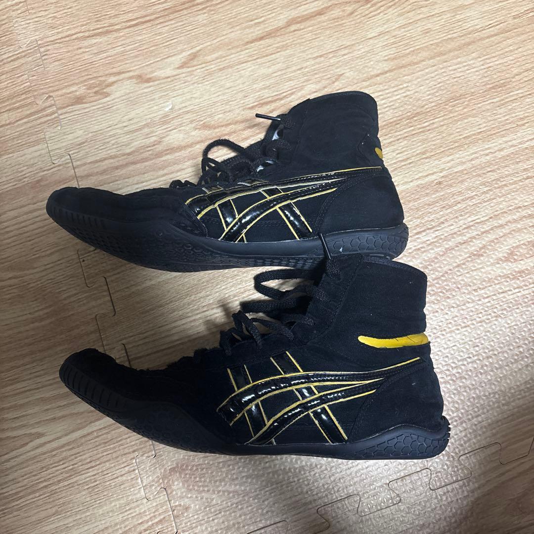 ASICS レスリングシューズ ボクシングシューズブラック/イエロー