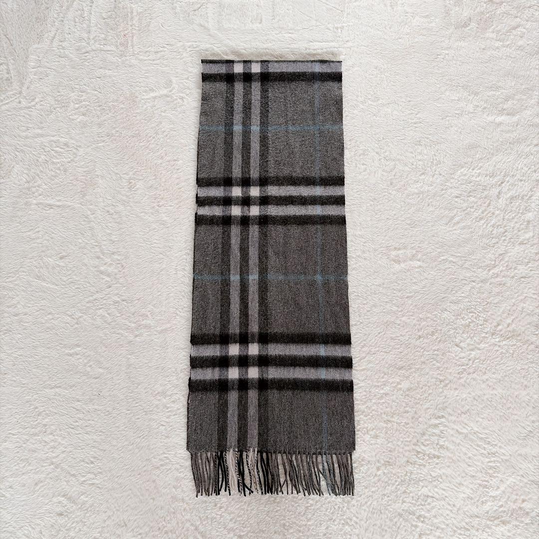 美品✨【バーバリー】カシミヤ100%ロングマフラー メガチェック ノバチェック