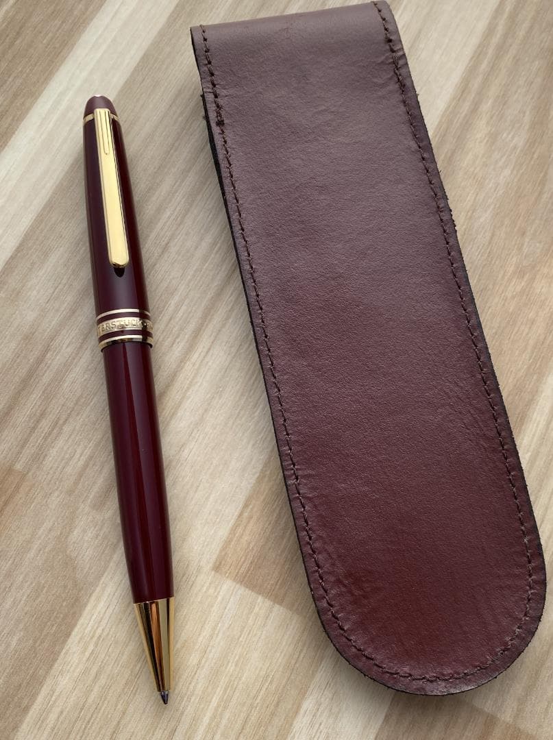 超美品 モンブラン ボルドー色x ゴールド 164 ボールペン ペンケース付