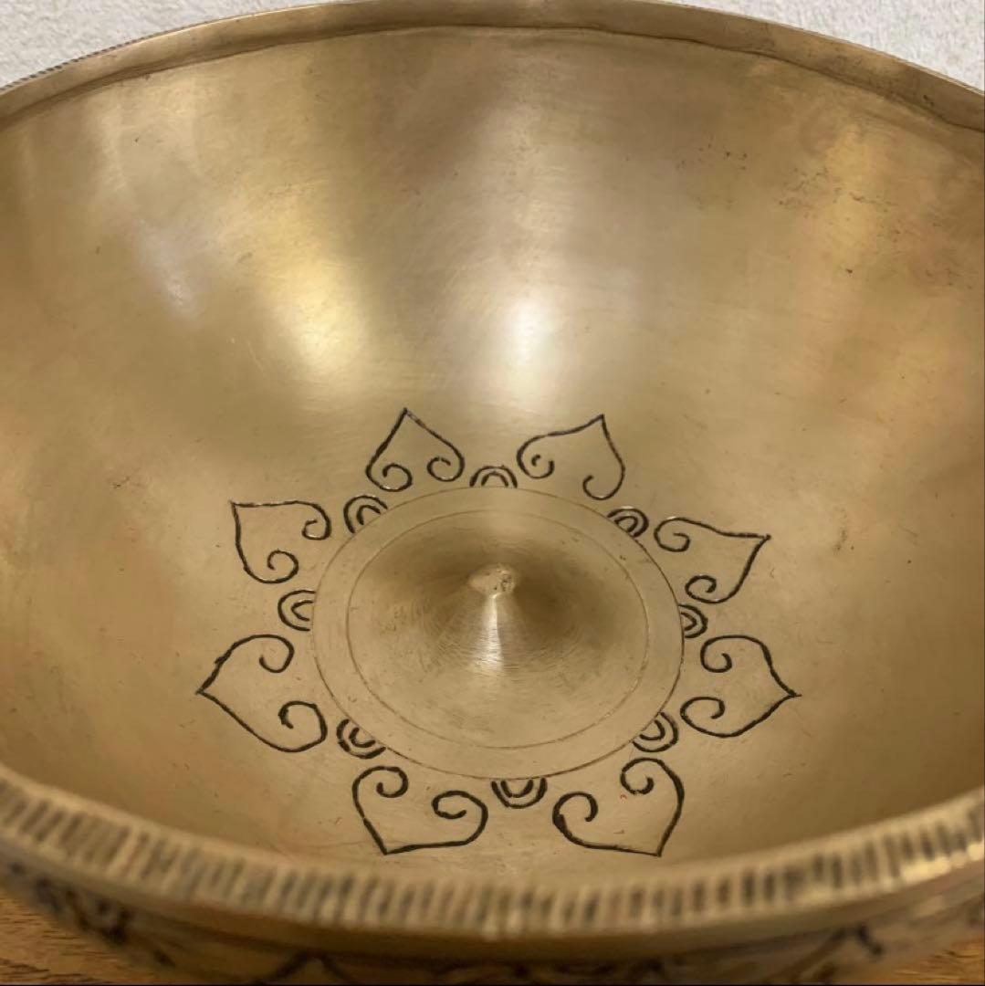 シンギングボウルカービング22cmリンガムボウルリング付き