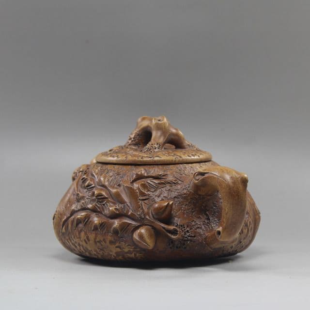 石ひしゃくです壺 紫砂壺・紫泥急須・茶壺・茶道具  宜興紫砂