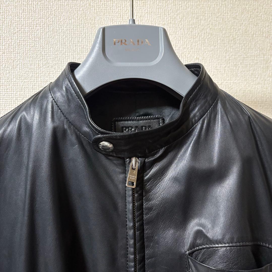 PRADA シングル　レザージャケット　ライダース