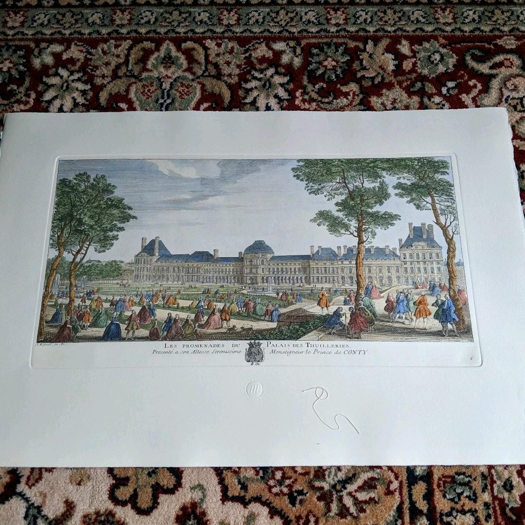 ルーブル美術館で購入 真正リトグラフ（版画）　チュイルリー宮殿