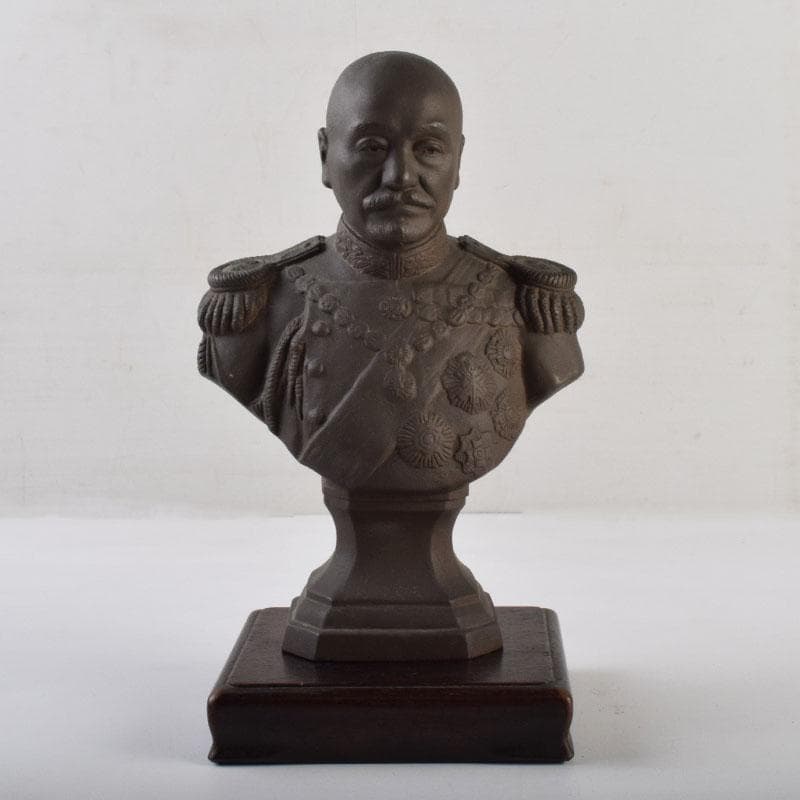 彫刻家　山本瑞雲作　玉定鋳　ブロンズ　東郷元帥像　高さ約23.5cm　V8960