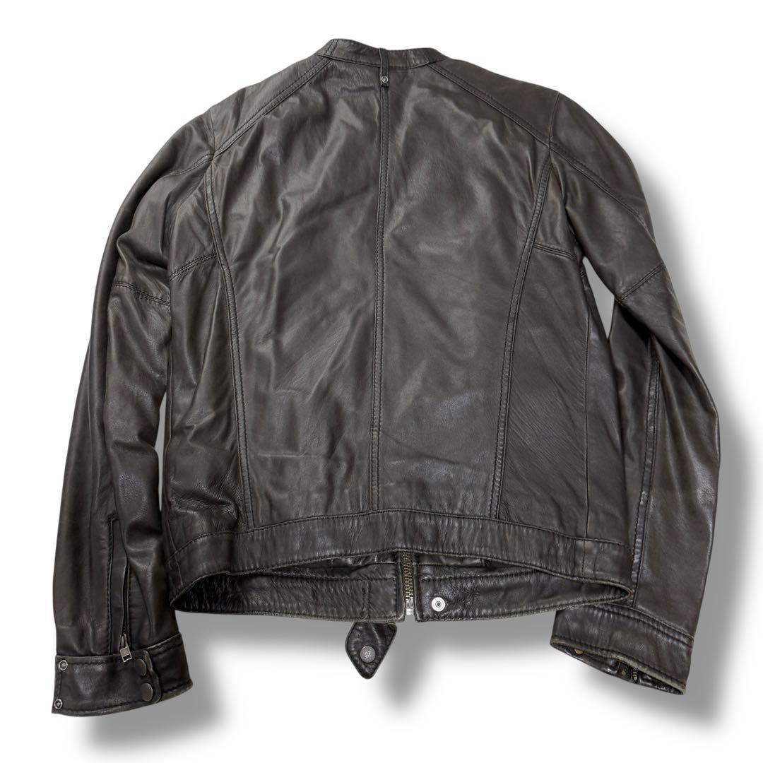 DIESEL 521 シングル ライダースジャケット ラムレザ 羊革 メンズ