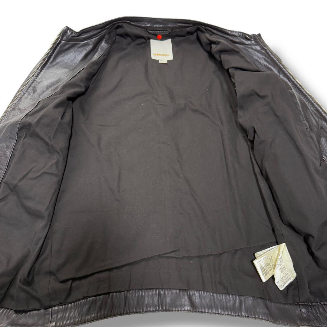 DIESEL 521 シングル ライダースジャケット ラムレザ 羊革 メンズ