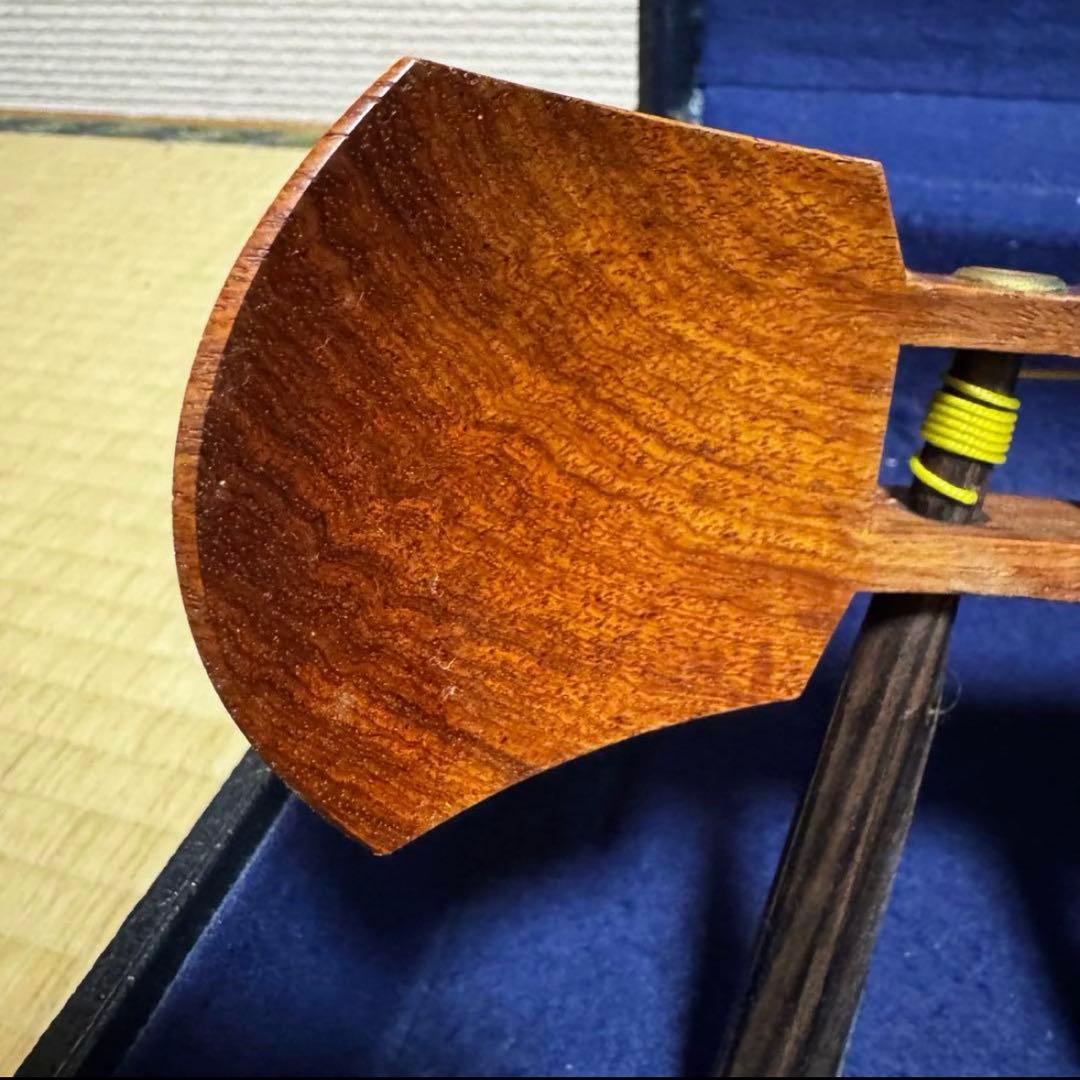 三味線　撥　ケース　3点セット　中棹　花梨　東さわり　破れ有り　初心者　入門