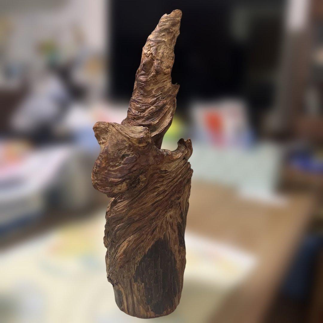 木製彫刻アートオブジェ 約30cm