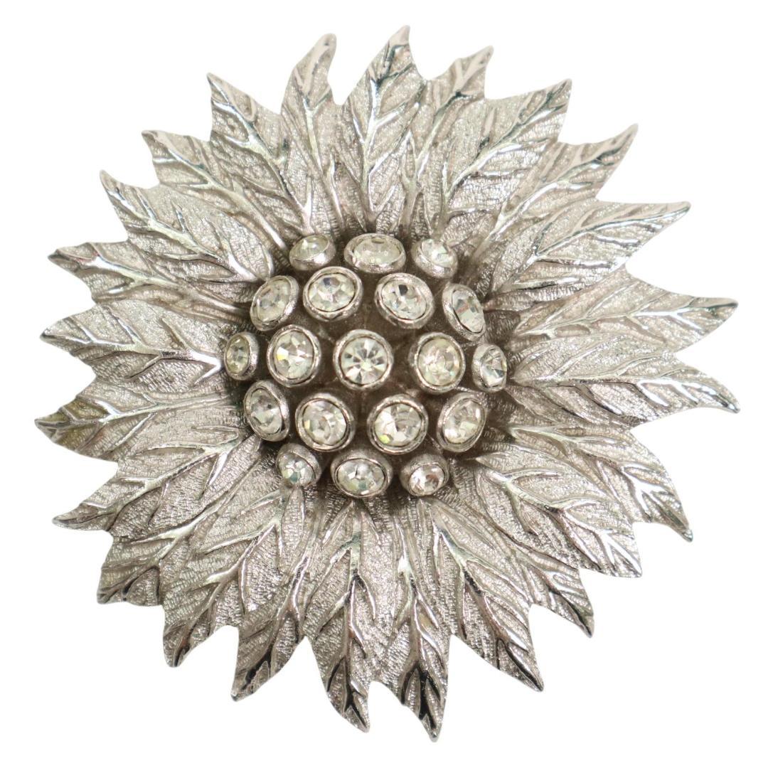 Christian Dior ディオール フラワー ブローチ　シルバー　高級