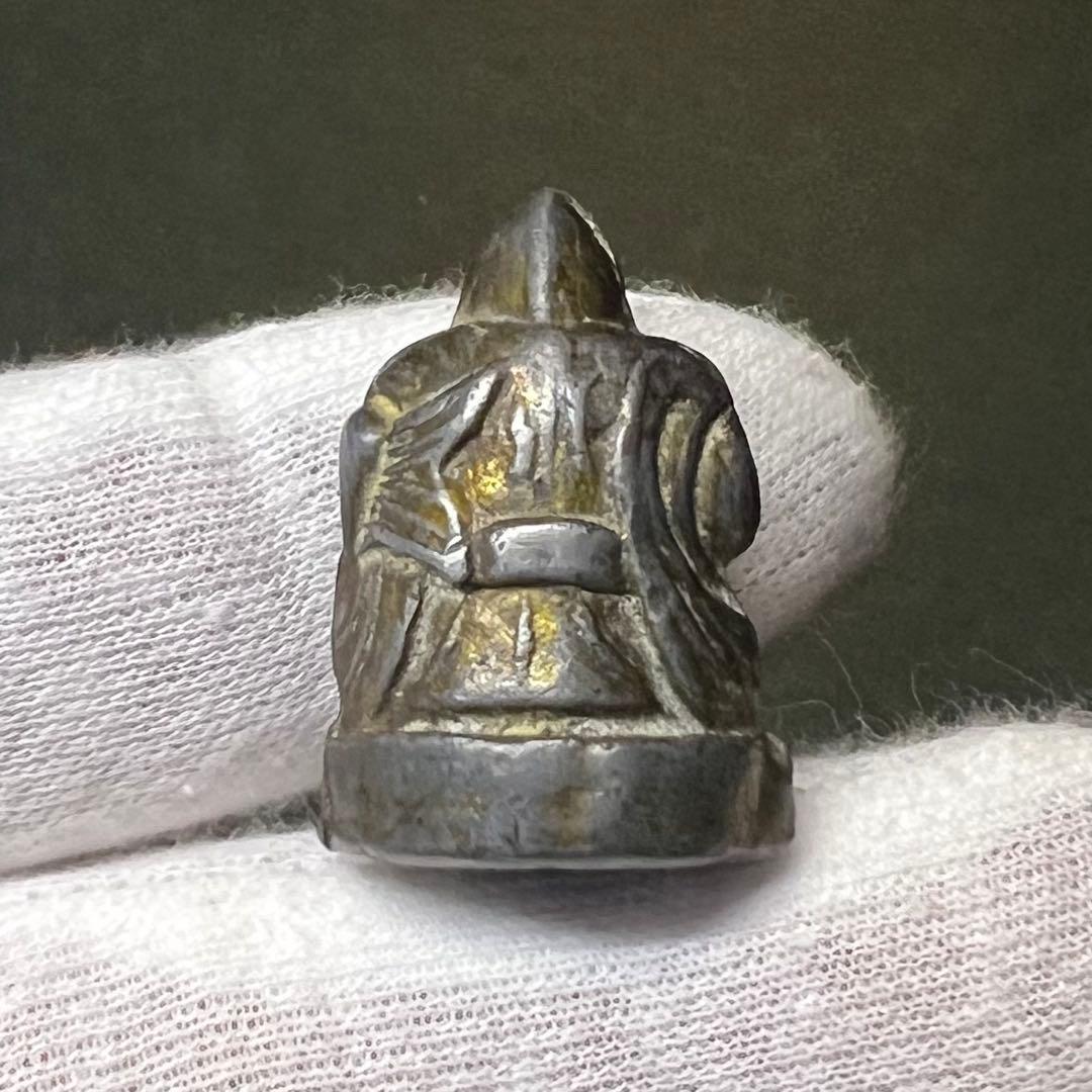 ◎古道具 庵々◎江戸時代後期 古銅製 恵比寿像 懐中仏◎神像豆仏鍍金痕有中空鋳造