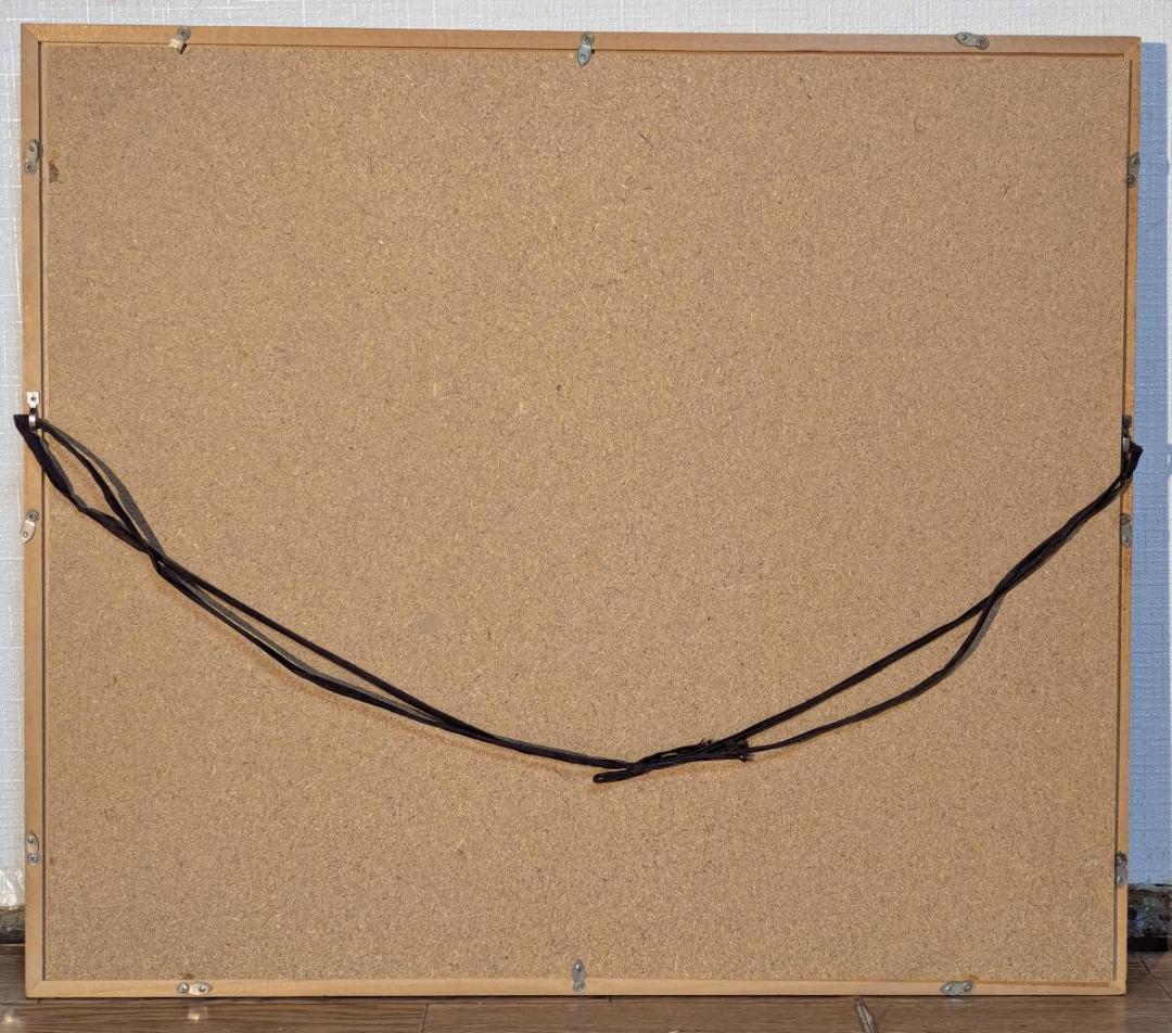 【真作】絵画　弦田英太郎　油彩8号　水紋　水面に揺れる秋の彩り　X158