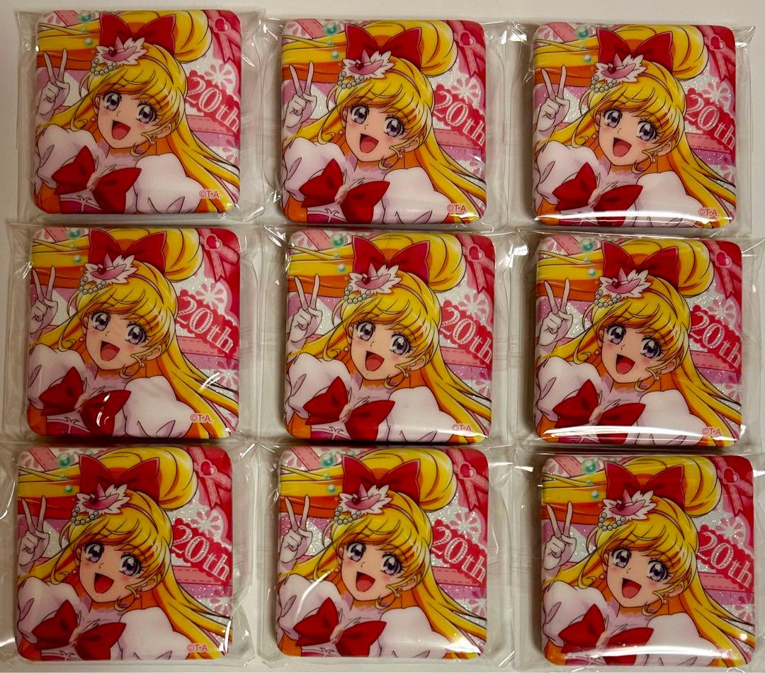 ミラクル　みらい　魔法つかい　中国　スクエア　缶バッジ　グリッター　20周年記念