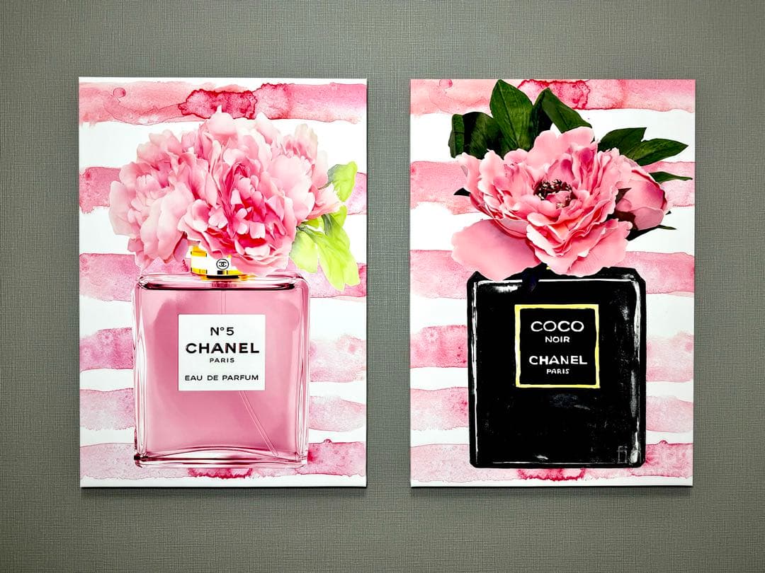 No.123木枠付きキャンバスアート　オマージュアート　香水アート　chance